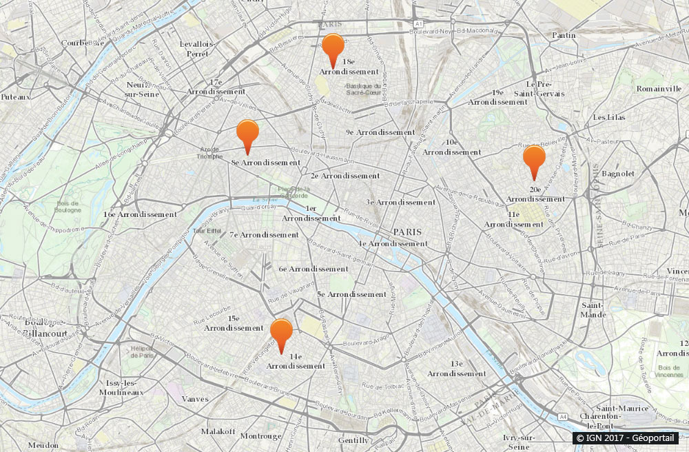 Paris : Carte des Experts Cafards