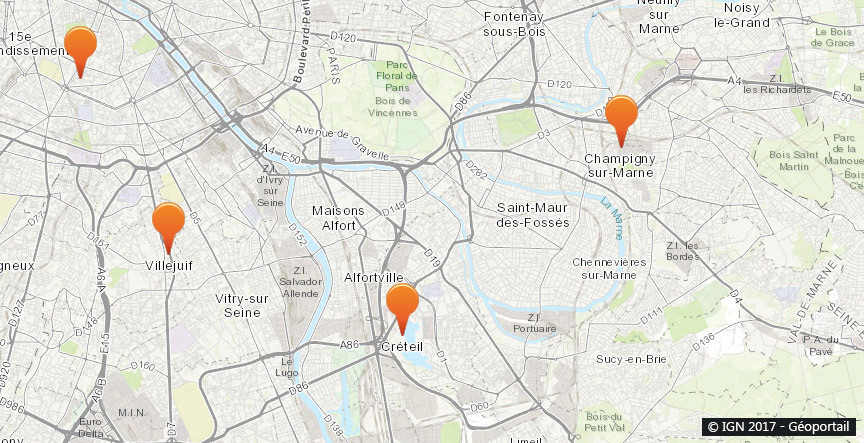 Val-de-Marne (94) : Carte des Experts Cafards