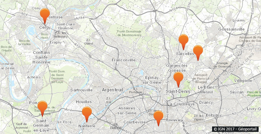 Val-d'Oise (95) : Carte des Experts Cafards